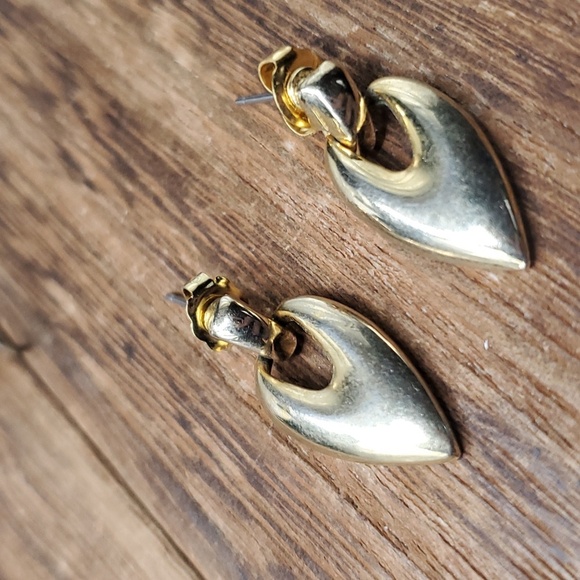 Retired avon doorknocker spike drop earrings E326 - Picture 2 of 2